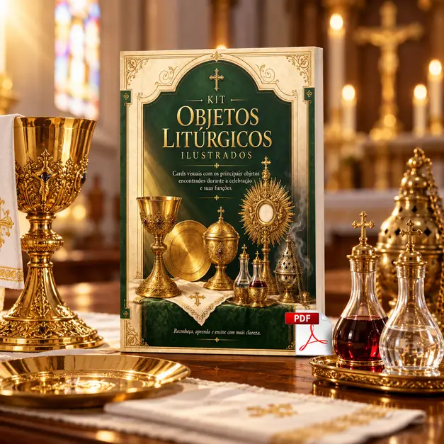Kit Objetos Litúrgicos Ilustrados